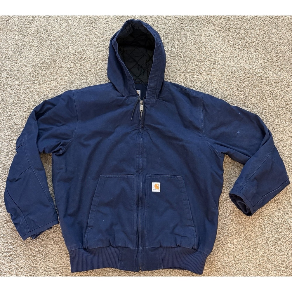 Carhartt Washed Duck Insulated Active Jac‎ Color navy blue Men's XL 104050